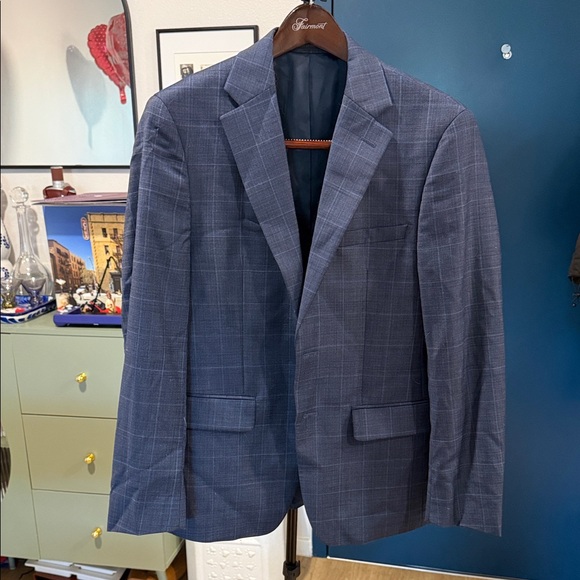 Calvin Klein Navy Checkered Blazer